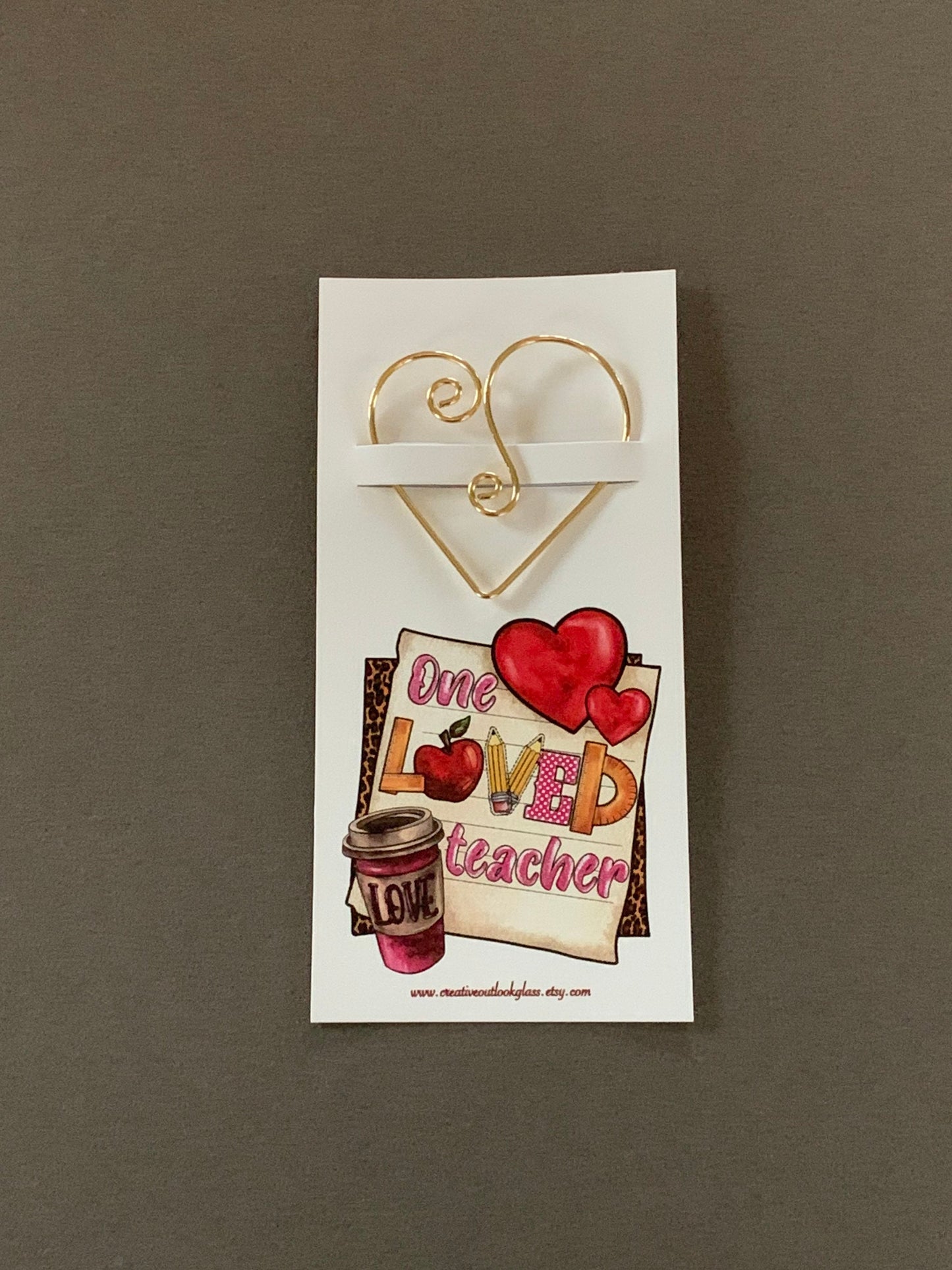 Gift for Teacher, Small Teacher Thank You Teacher Gift, Heart Bookmark, Inexpensive Teacher Appreciation Gift
