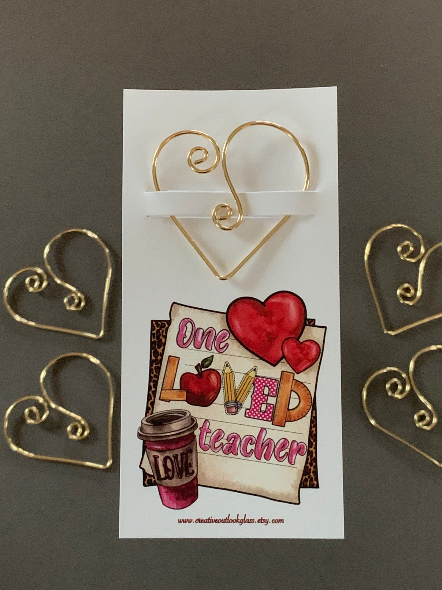 Gift for Teacher, Small Teacher Thank You Teacher Gift, Heart Bookmark, Inexpensive Teacher Appreciation Gift