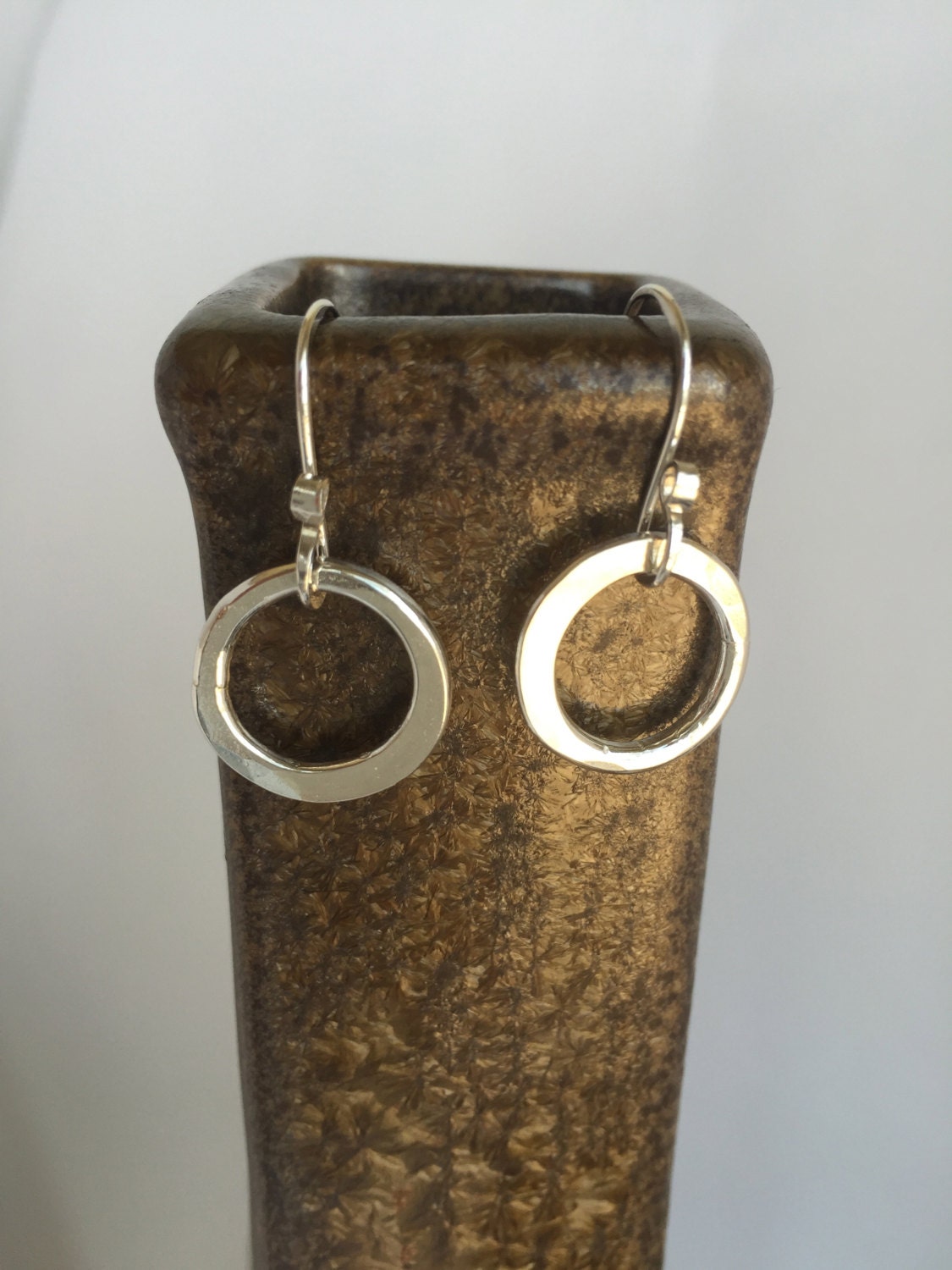 Small Sterling Silver Hoop Earrings, Minimalist Earrings, Hand Forged Metal Hoop Earrings, Simple Classic Earrings