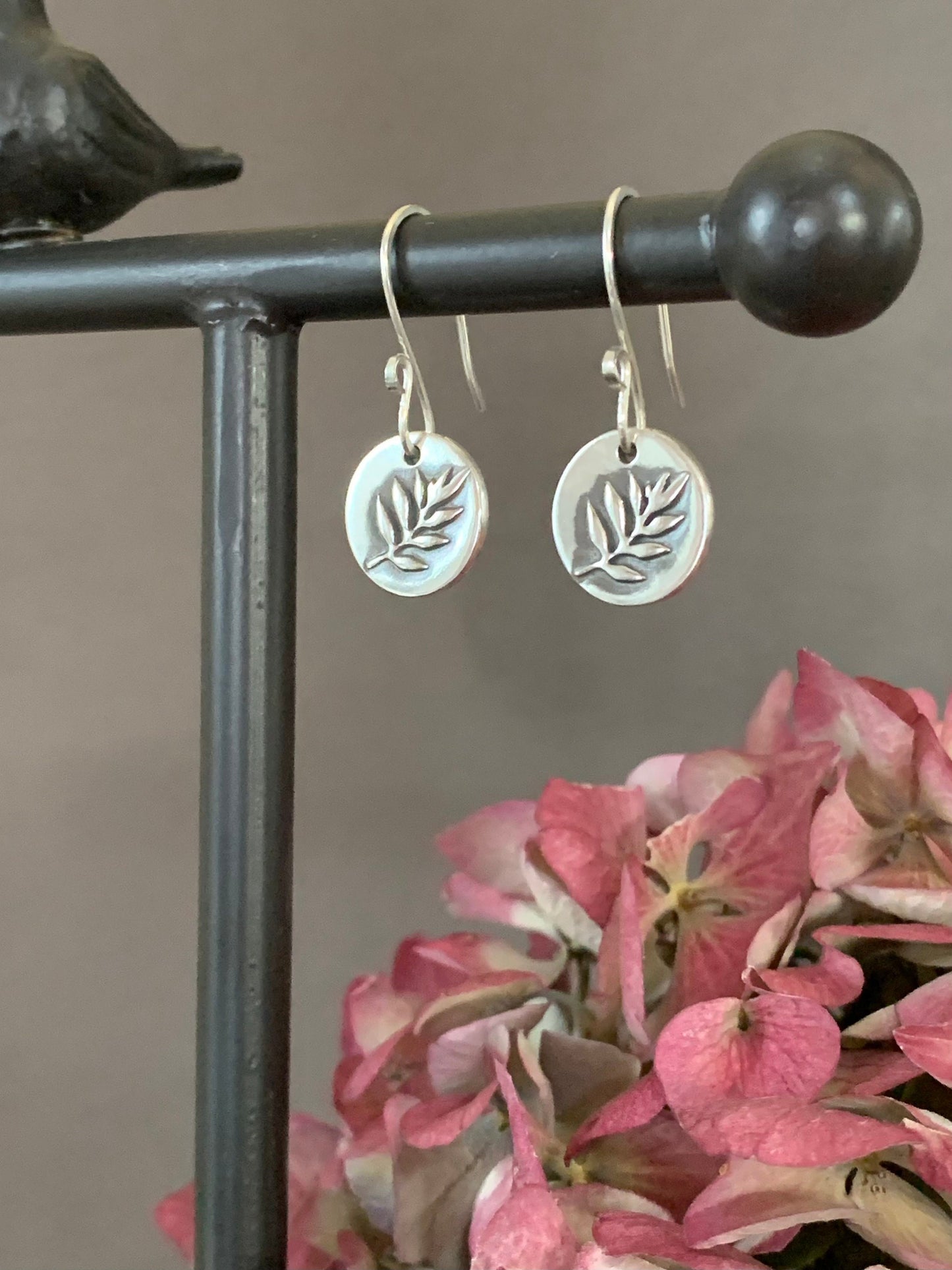 Silver Leaf Fern Earrings, Fern Charm, Sterling Silver Organic Earrings, Nature Jewelry