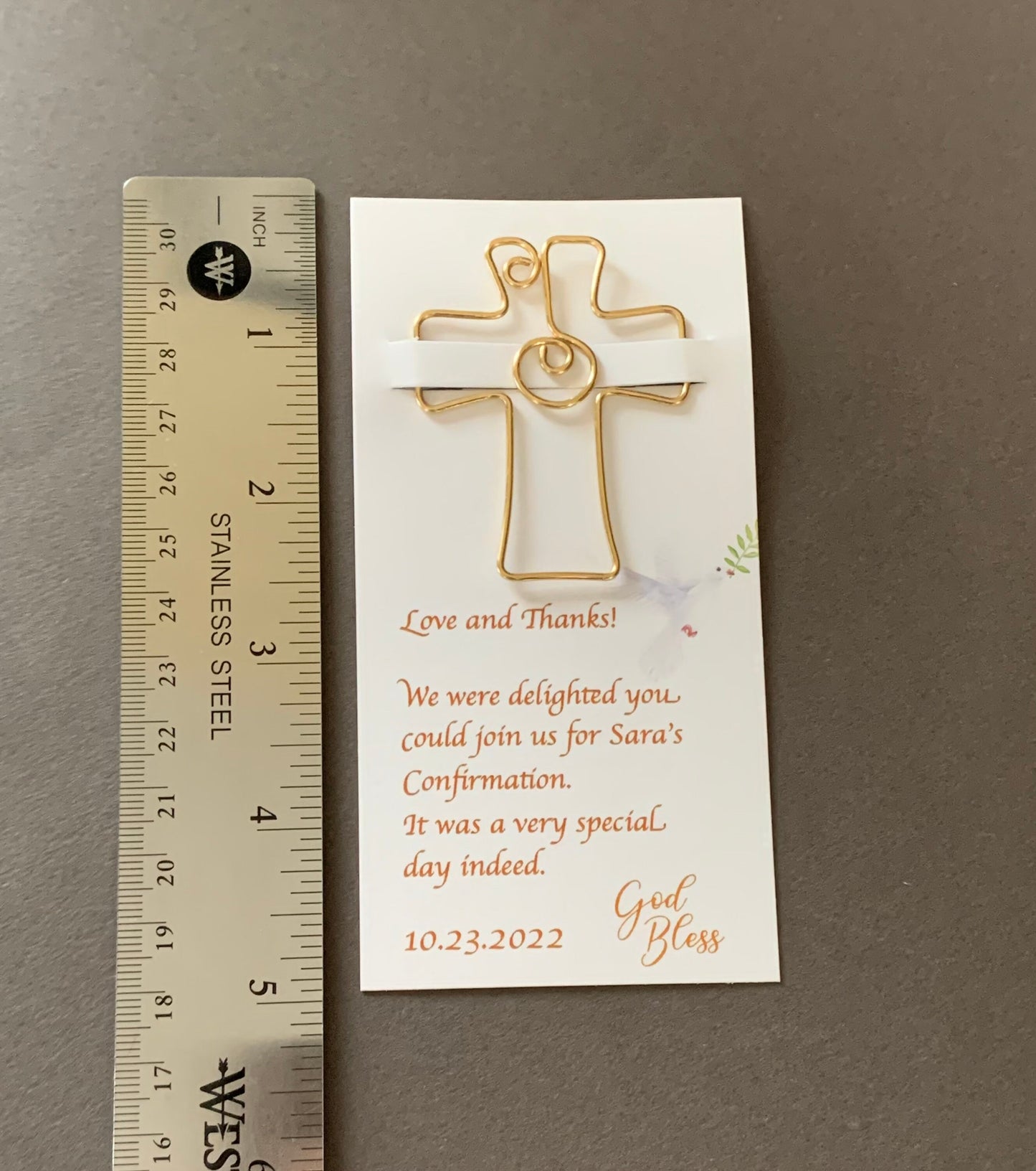 Personalized Confirmation Gifts, Favors for Communion and Confirmation, Religious Gifts, Cross Bookmarks