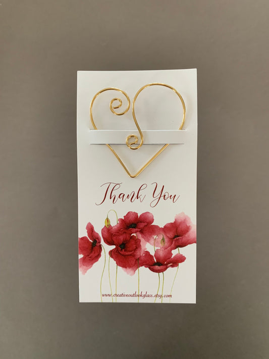 Heartfelt Gratitude: Metal Thank You Bookmark & Card – Small Token of Appreciation