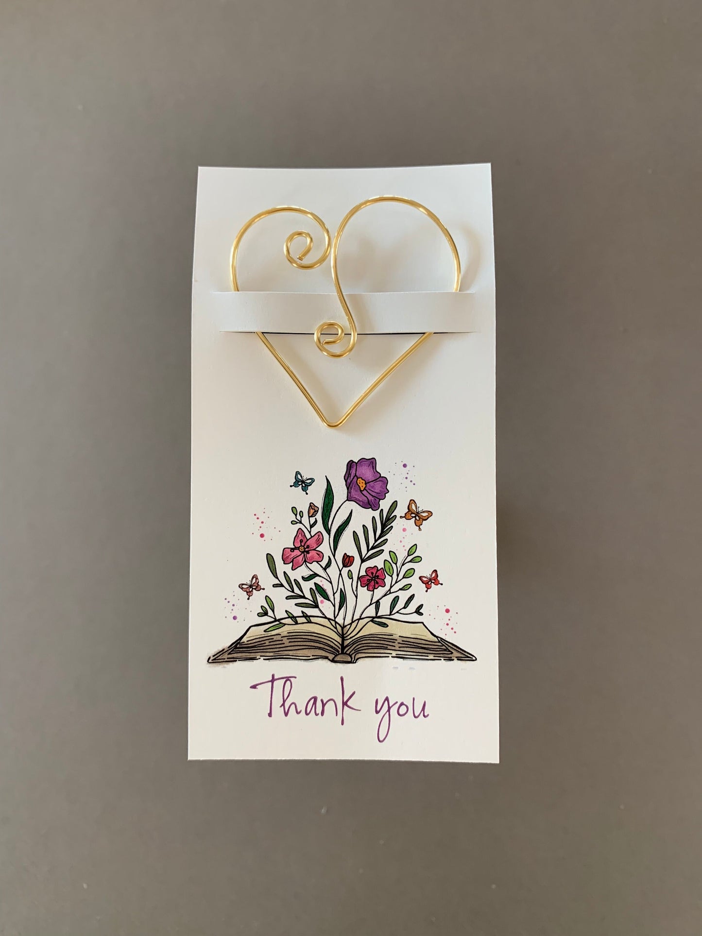 Thank You Gift, Thank You Card, Metal Bookmark, Small Token of Appreciation, Heart Bookmark, Gratitude Present